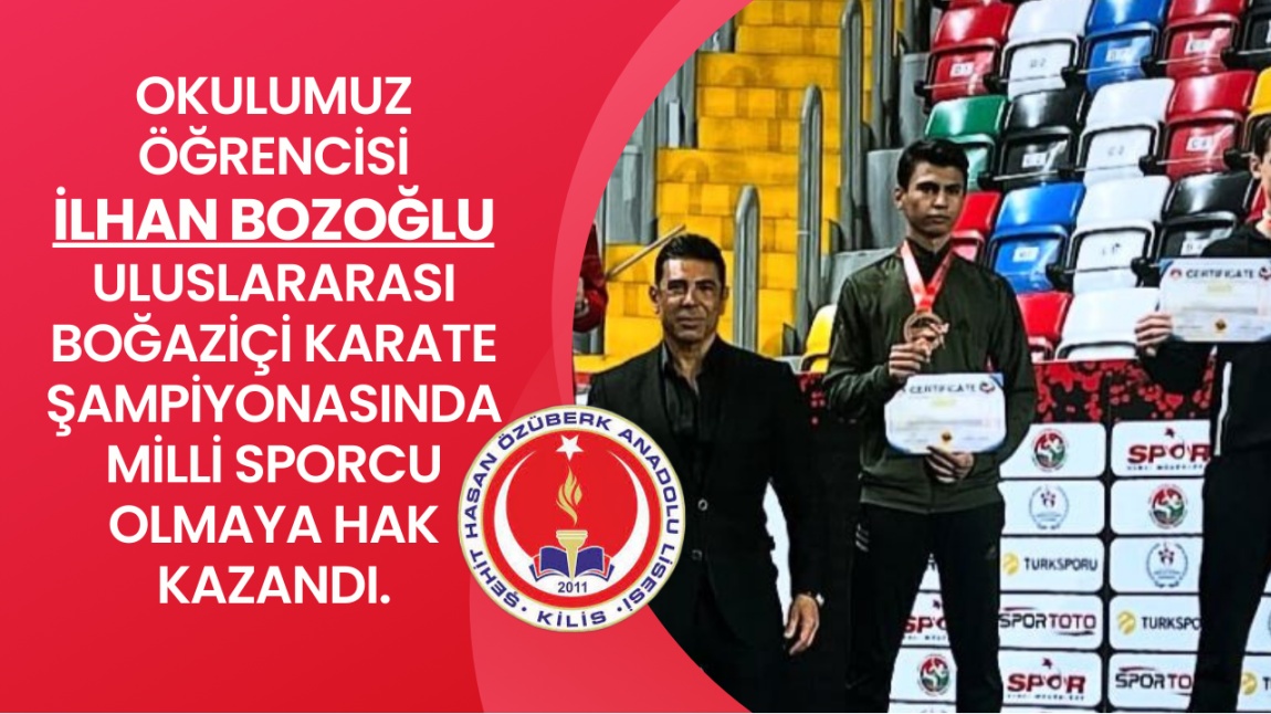 Öğrencimiz Uluslararası Karate Şampiyonasında 3. olarak Milli Sporcu olmaya hak kazandı.